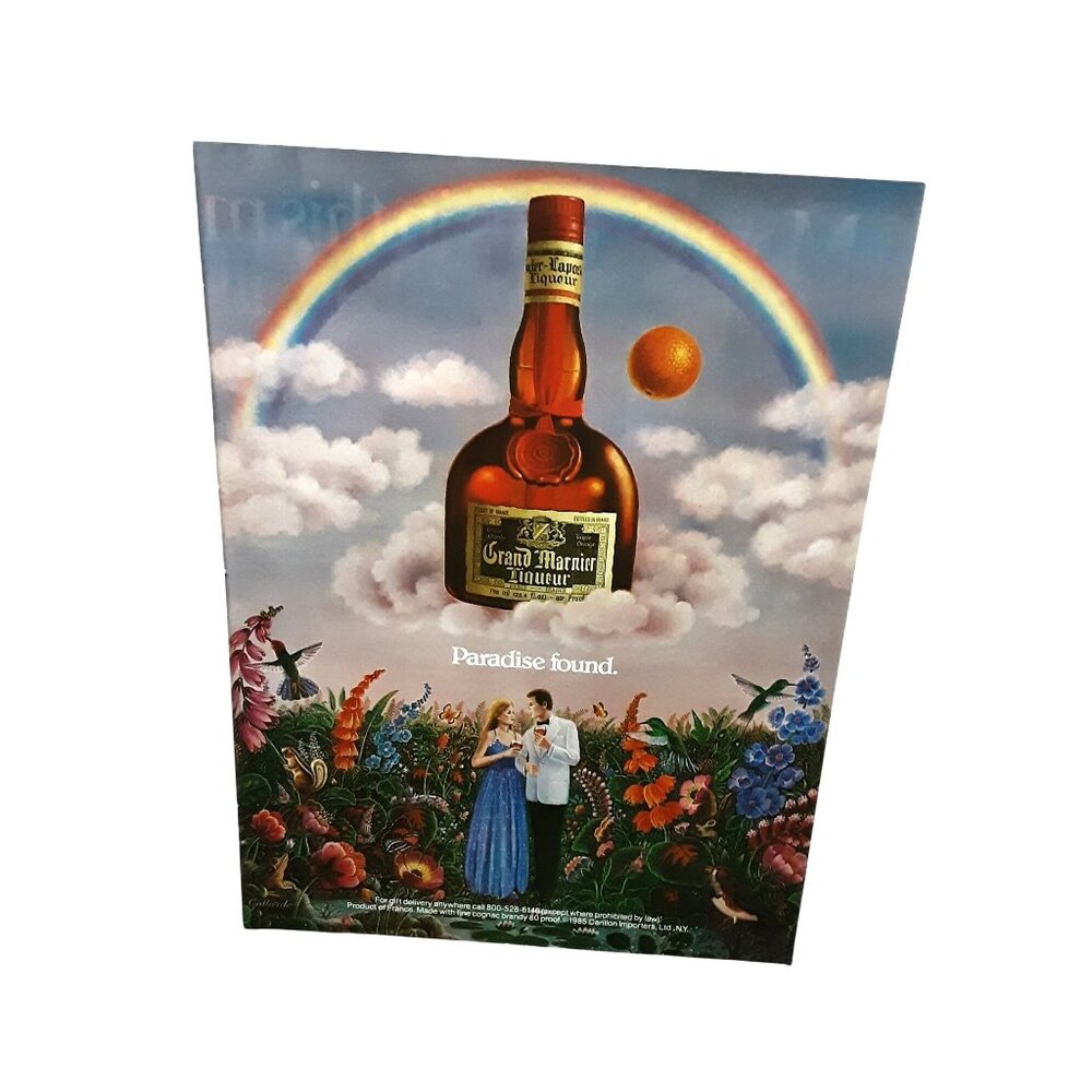 1985 Grand Marnier Liqueur Paradise Found Rainbow Original Print Ad